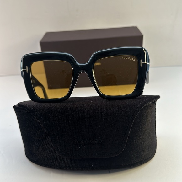 - 💯- New Authentic Tom Ford Esme FT1157 01E Black Yellow - Picture 14 of 16